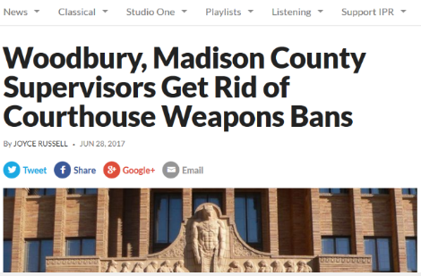 Madison County Joins Woodbury in Lifting Weapons Ban!