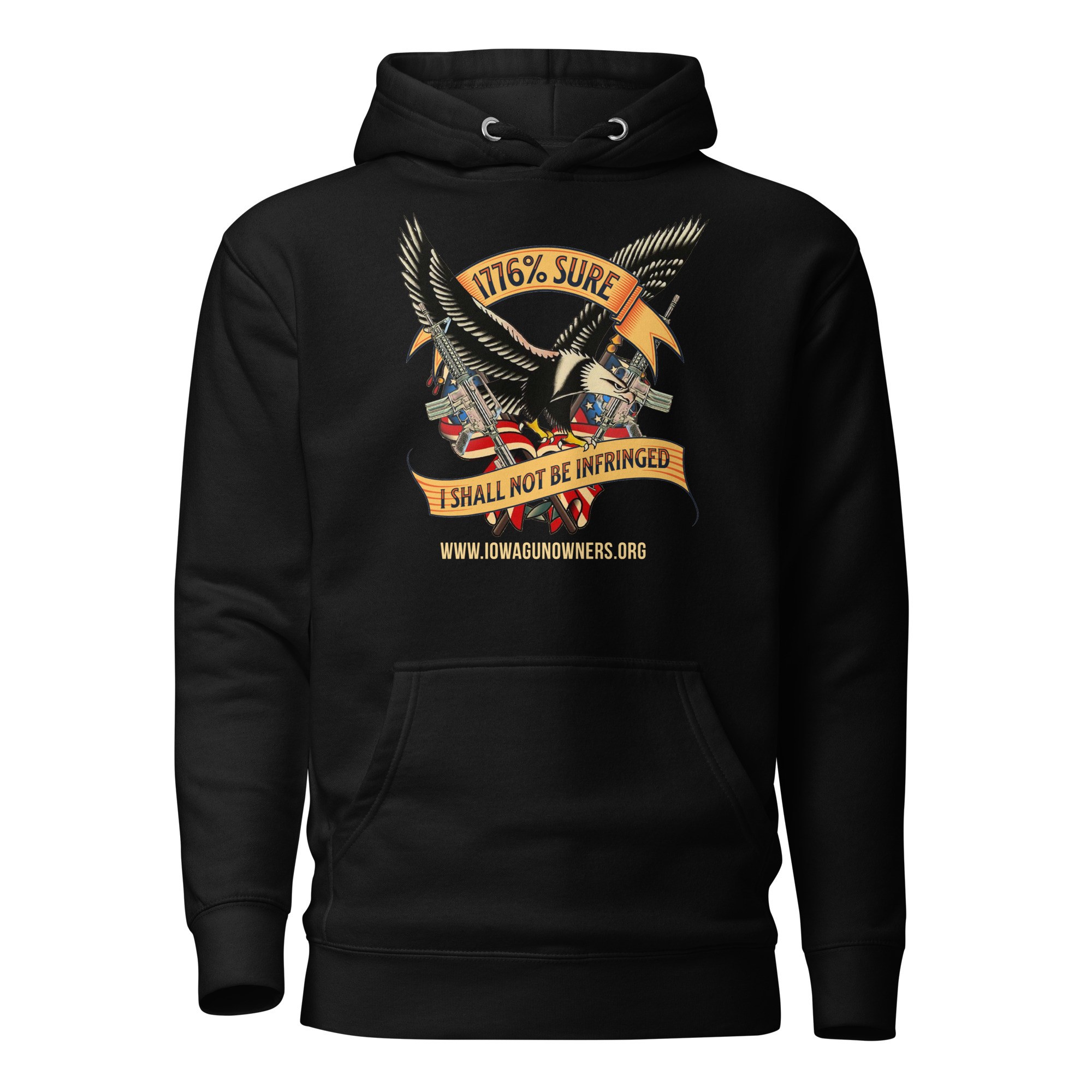 1776% Sure - Gold Text - Unisex Hoodie - Image 2