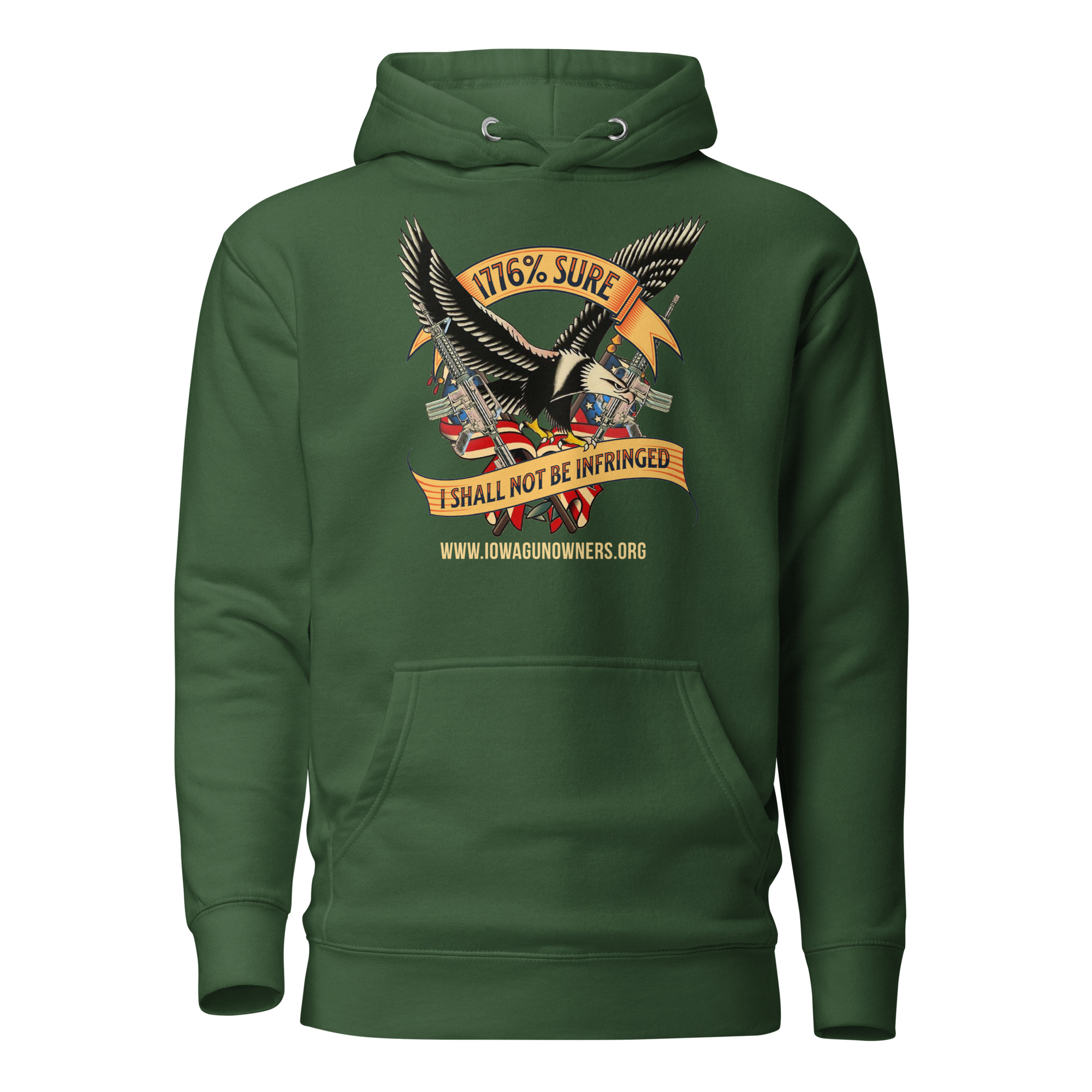 1776% Sure - Gold Text - Unisex Hoodie - Image 5