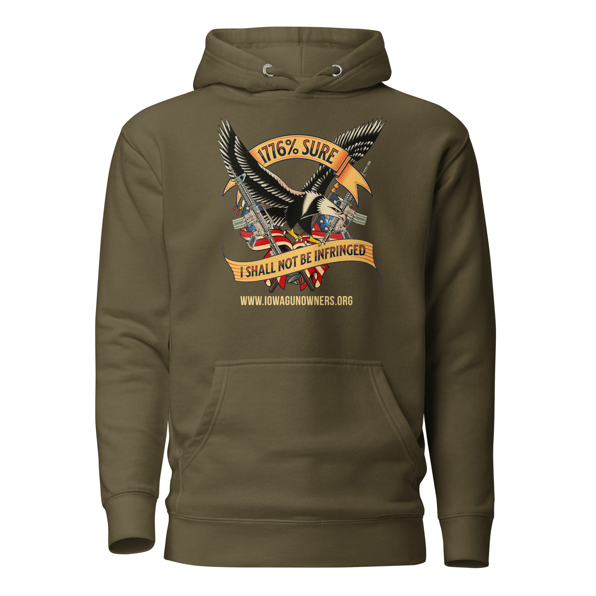 1776% Sure - Gold Text - Unisex Hoodie - Image 6