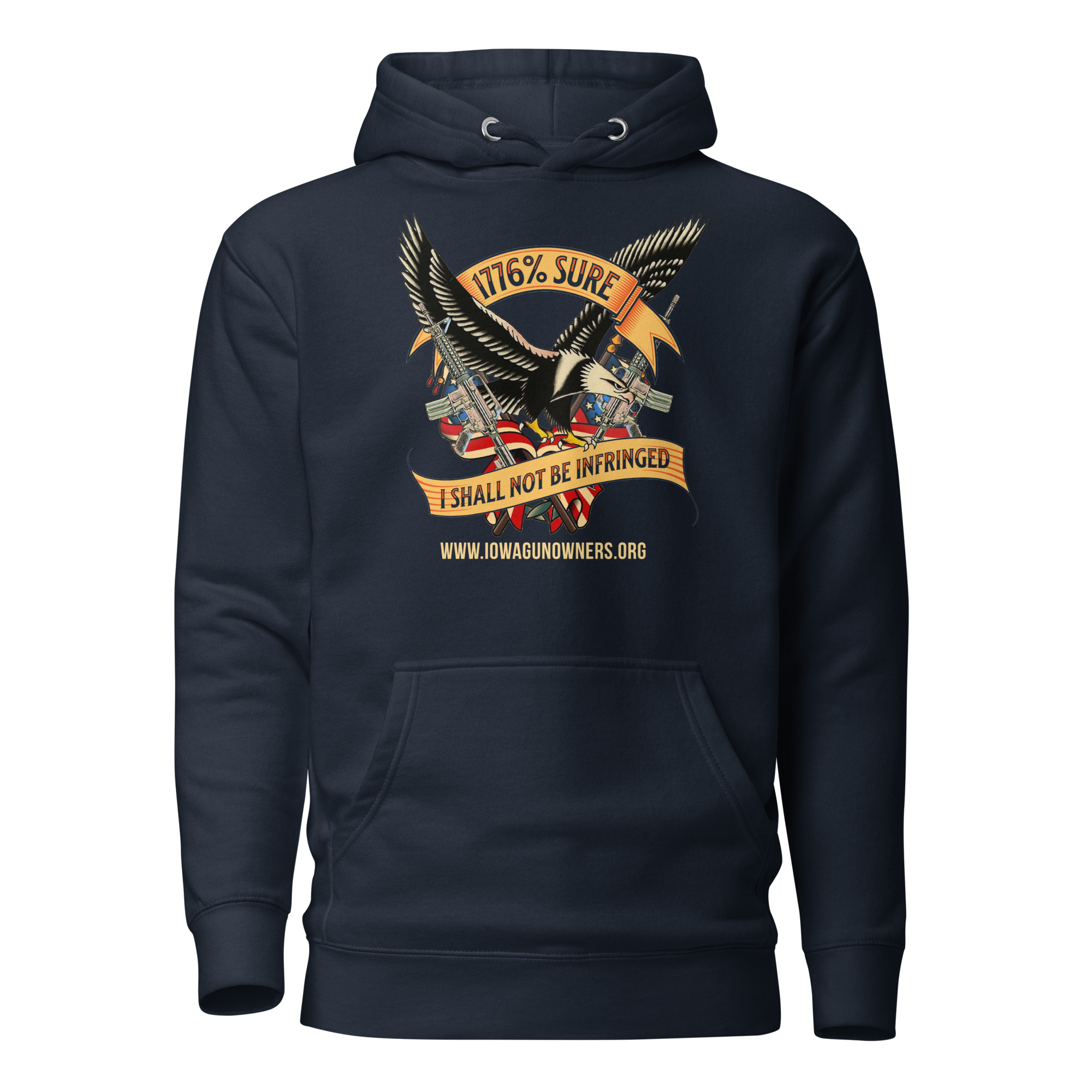 1776% Sure - Gold Text - Unisex Hoodie - Image 3