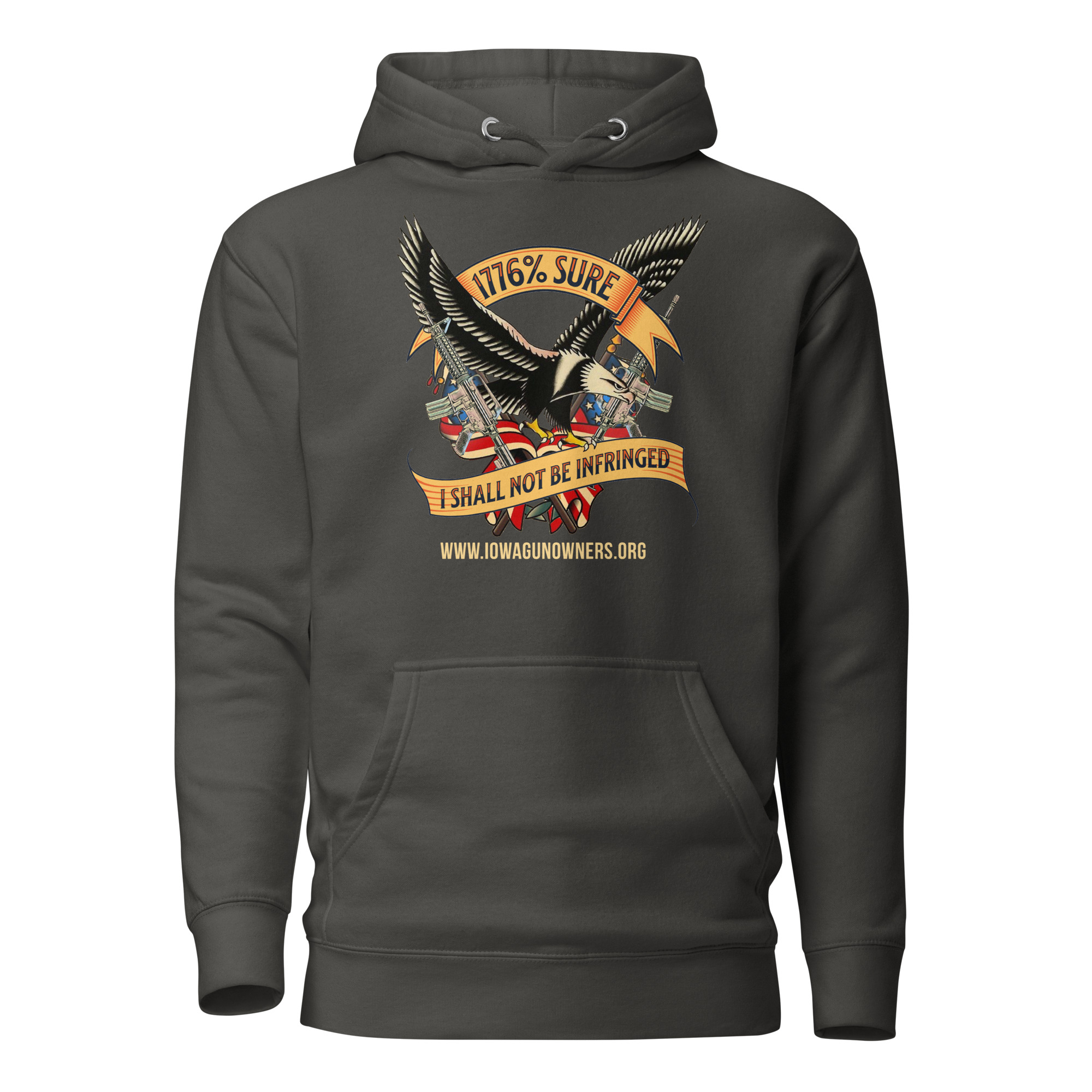 1776% Sure - Gold Text - Unisex Hoodie - Image 4